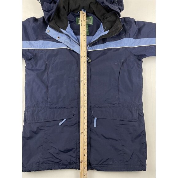 L.L. Bean Full Zip Hooded Ski Jacket Women’s S Inside Pockets Blue Nylon CYF3 - Picture 5 of 12